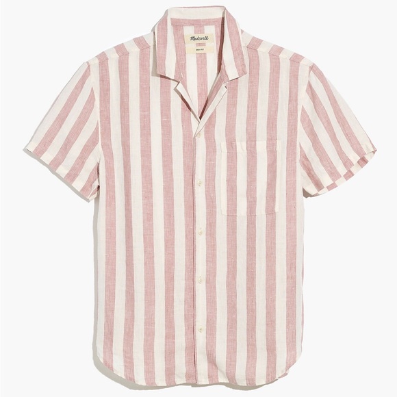Madewell Other - Madewell Mens | Striped Linen Easy Short-Sleeve Shirt